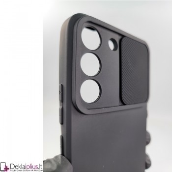 Švelnus guminis dėklas su kameros apsauga - juodas (Samsung S22)
